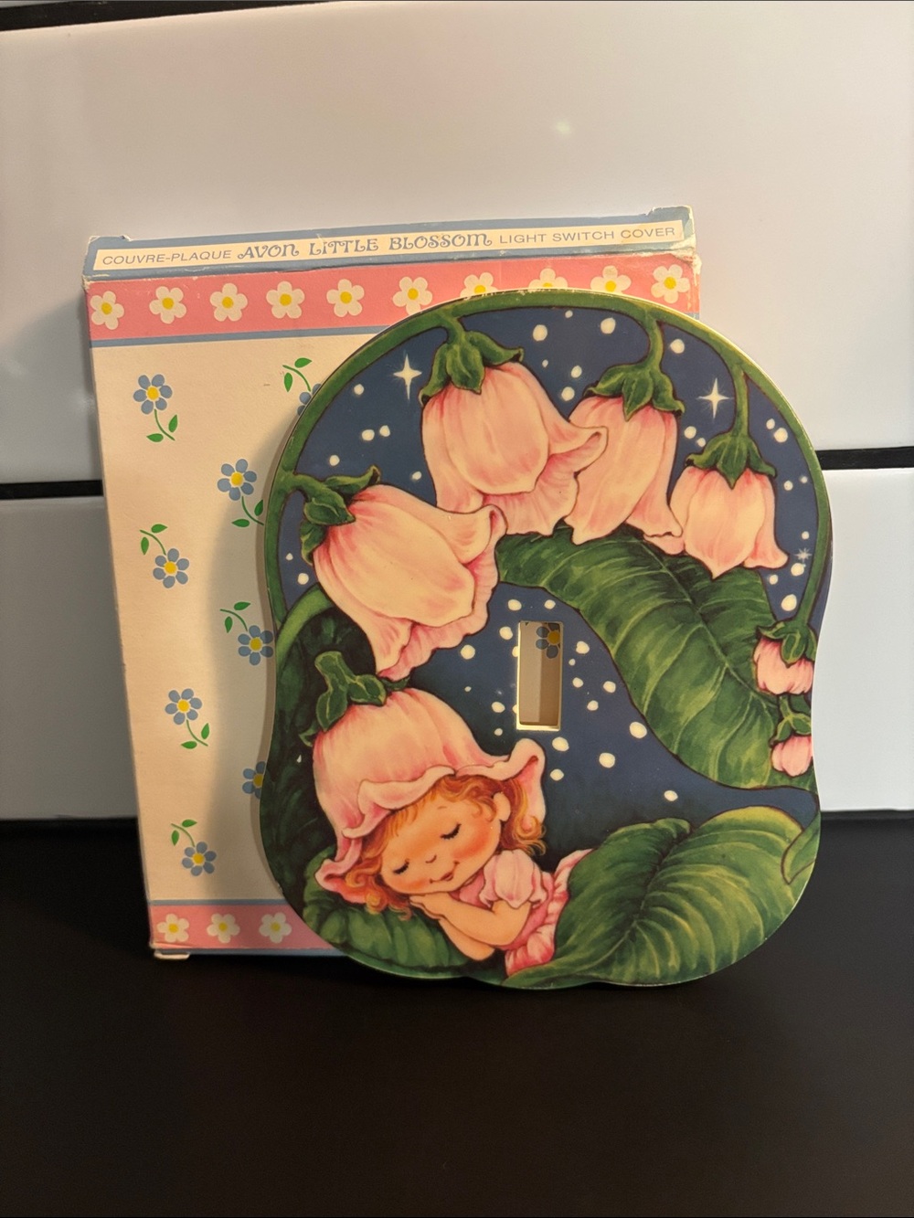 Vintage 80’s Avon Little Blossom Glow-In The-Dark Light Switch Cover NWT